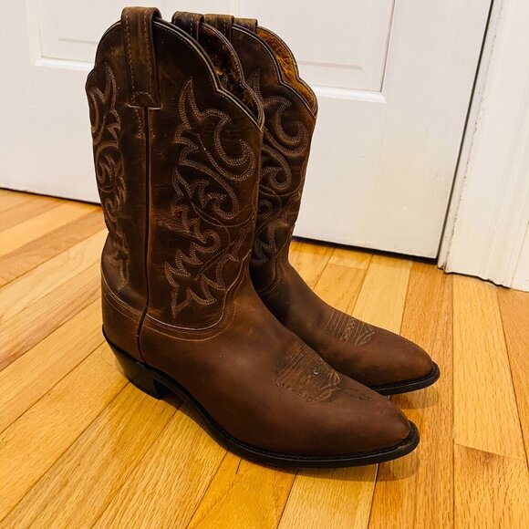 Dan Post Western Leather Boots Women’s 10 M Pointed Cutout Brown - Picture 1 of 16